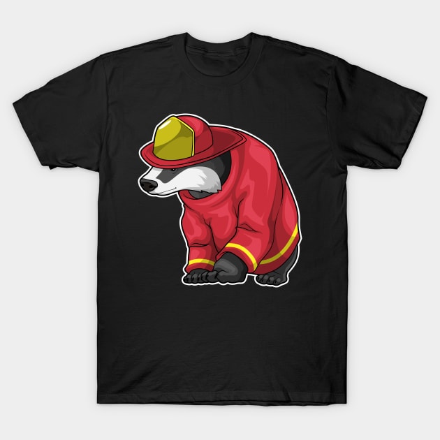 Honey badger Firefighter Fire department T-Shirt by Markus Schnabel